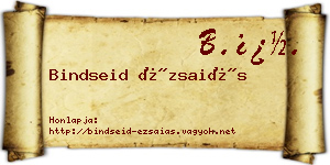 Bindseid Ézsaiás névjegykártya