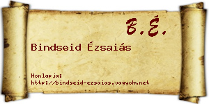 Bindseid Ézsaiás névjegykártya